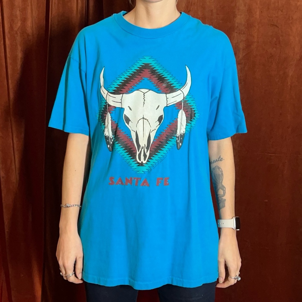 Vintage Santa Fe cow skull tshirt